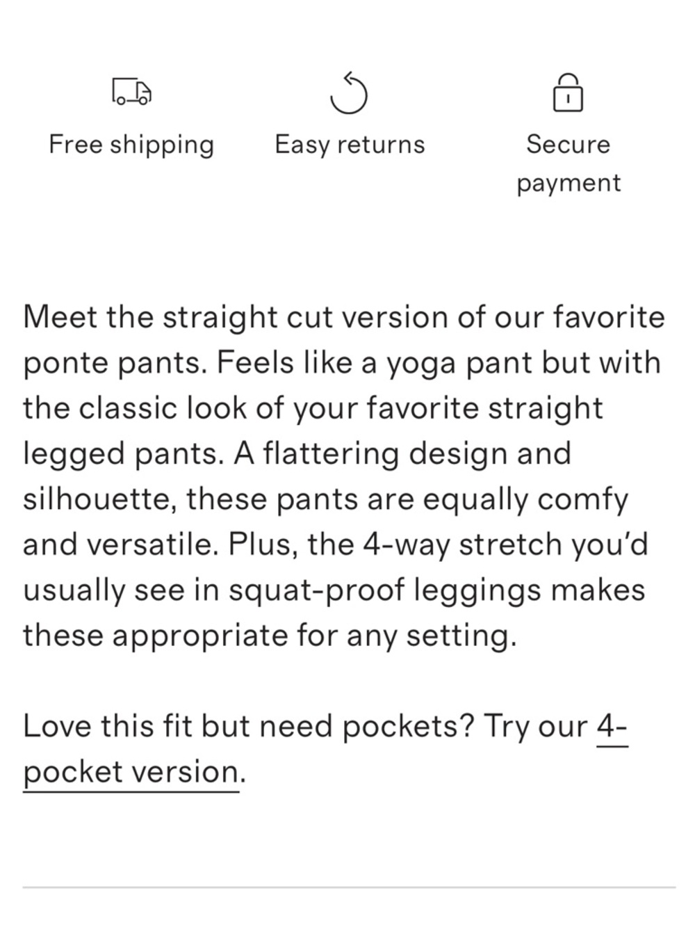 NWT Quince Black Pull On Ponte Pants Straight Leg Four Way Stretch Size XL / 16 - Picture 8 of 12